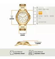  Shop Authentic Michael Kors Camille Chronograph White Dial Gold Steel Strap Watch For Women - MK7270 - Luxxuri