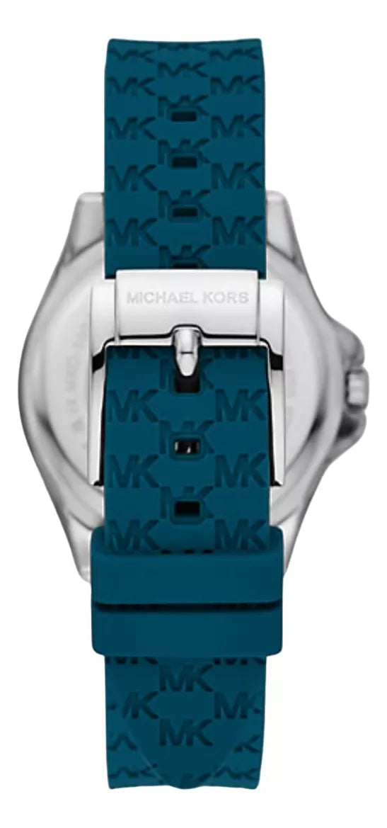  Shop Authentic Michael Kors Mini Pilot Pave Blue Dial Blue Silicone Strap Watch for Women - MKO1004 - Luxxuri