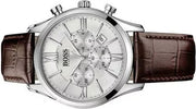  Shop Authentic Hugo Boss Ambassador Chronograph Silver Dial Brown Leather Strap Watch For Men - HB1513195 - Luxxuri