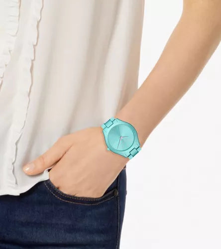  Shop Authentic Michael Kors Slim Runway Blue Dial Blue Steel Strap Watch For Women - MK4525 - Luxxuri