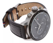  Shop Authentic Tommy Hilfiger Trent Chronograph Quartz Black Dial Black Leather Strap Watch For Men - 1791810 - Luxxuri
