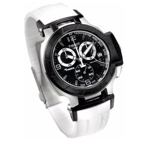  Shop Authentic Tissot T Race Chronograph Black Dial White Rubber Strap Watch for Men - T048.417.27.057.05 - Luxxuri