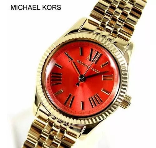  Shop Authentic Michael Kors Lexington Quartz Orange Dial Gold Steel Strap Watch For Women - MK3284 - Luxxuri