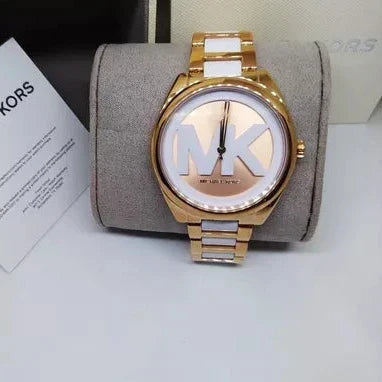  Shop Authentic Michael Kors Janelle Three Hand Rose Gold Dial Two Tone Steel Strap Watch For Women - MK7134 - Luxxuri