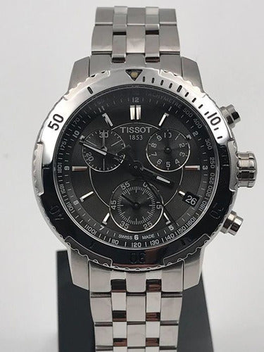  Shop Authentic Tissot PRS 200 Grey Dial Chronograph Grey Dial Silver Steel Strap Watch For Men - T067.417.11.051.00 - Luxxuri