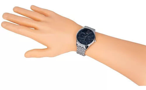  Shop Authentic Tommy Hilfiger Damon Chronograph Blue Dial Silver Steel Strap Watch for Men - 1791416 - Luxxuri