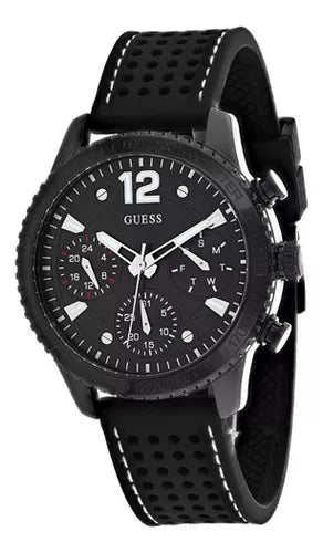  Shop Authentic Guess Marina Chronograph Black Dial Black Rubber Strap Watch for Women - W1025L3 - Luxxuri