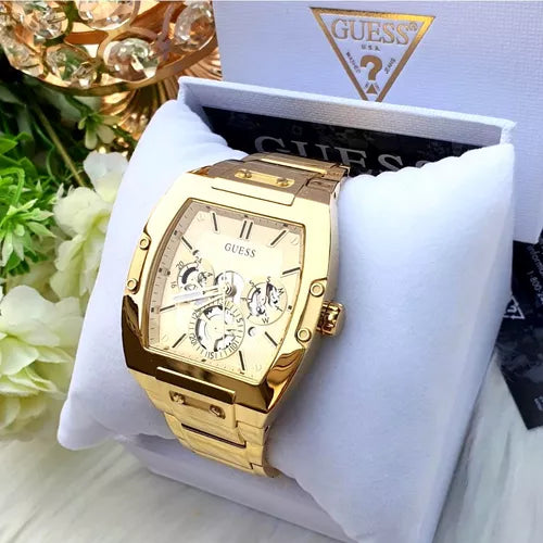  Shop Authentic Guess Phoenix Multi Function Gold Dial Gold Steel Strap Watch for Men - GW0456G2 - Luxxuri