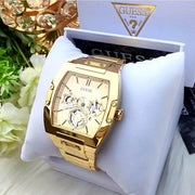  Shop Authentic Guess Phoenix Multi Function Gold Dial Gold Steel Strap Watch for Men - GW0456G2 - Luxxuri
