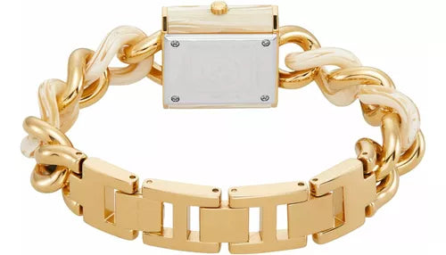  Shop Authentic Michael Kors Chain Lock Analog Crystals Silver Dial Gold Steel Strap Watch for Women - MK4809 - Luxxuri