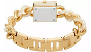  Shop Authentic Michael Kors Chain Lock Analog Crystals Silver Dial Gold Steel Strap Watch for Women - MK4809 - Luxxuri