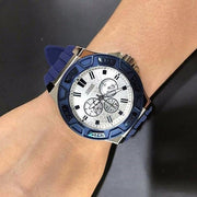  Shop Authentic Guess Force White Dial Blue Rubber Strap Watch For Men - W0674G4 - Luxxuri