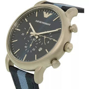  Shop Authentic Emporio Armani Luigi Chronograph Quartz Blue Dial Blue Nylon Strap Watch For Men - AR1949 - Luxxuri
