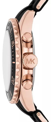  Shop Authentic Michael Kors Everest Chronograph Black Dial Black Silicone Strap Watch For Men - MK9055 - Luxxuri