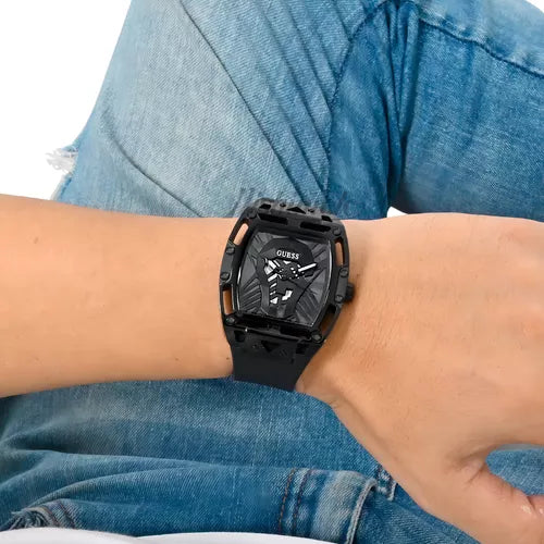  Shop Authentic Guess Legend Black Dial Black Silicone Strap Watch For Men - GW0500G2 - Luxxuri