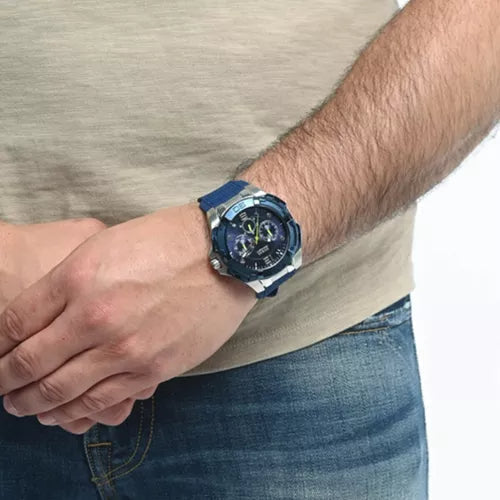  Shop Authentic Guess Genesis Multi Function Analog Blue Dial Blue Rubber Strap Watch For Men - W1254G1 - Luxxuri