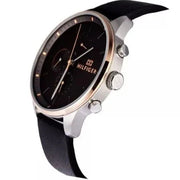  Shop Authentic Tommy Hilfiger Chase Chronograph Quartz Grey Dial Black Leather Strap Watch For Men - 1791488 - Luxxuri