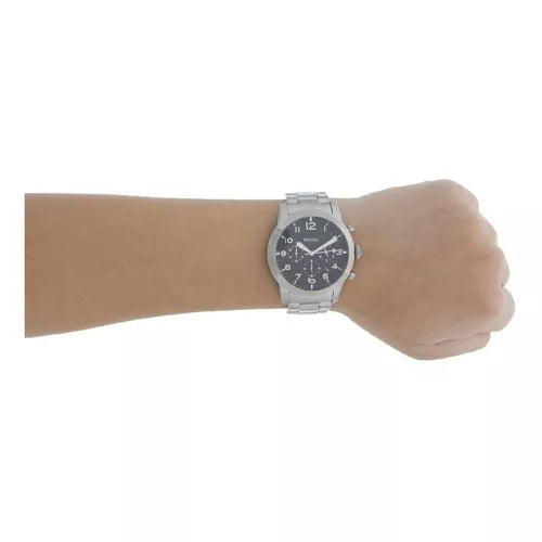  Shop Authentic Fossil Pilot Chronograph Black Dial Silver Steel Strap Watch for Men - FS5141 - Luxxuri