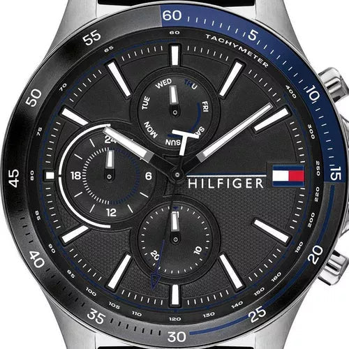  Shop Authentic Tommy Hilfiger Bank Quartz Black Dial Black Rubber Strap Watch for Men - 1791724 - Luxxuri
