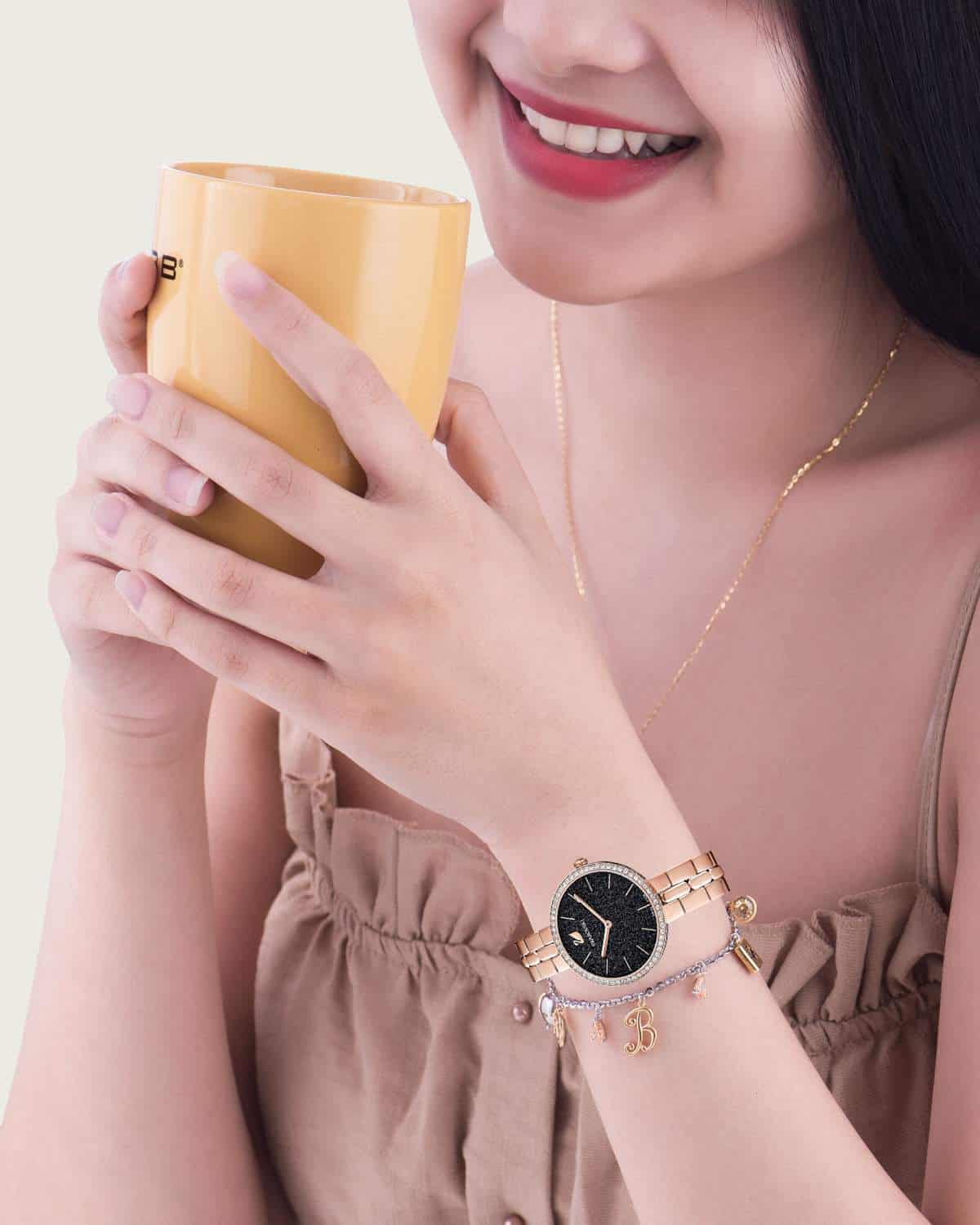 Shop Authentic Swarovski Cosmopolitan Black Dial Rose Gold Steel Strap Watch for Women - 5517797 - Luxxuri