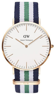  Shop Authentic Daniel Wellington Classic Nottingham White Dial Two Tone NATO Strap Watch For Men - 0108DW - Luxxuri