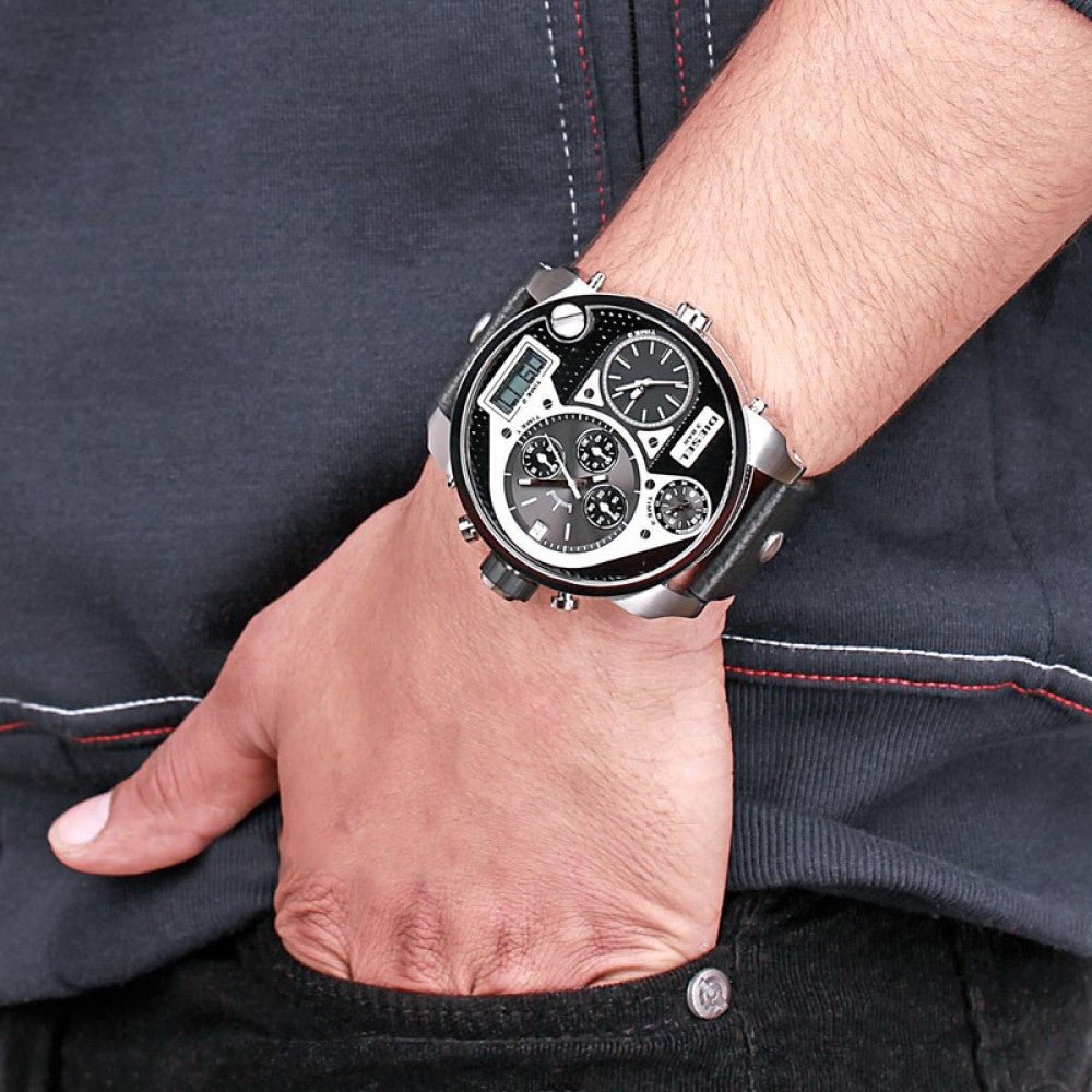  Shop Authentic Diesel Mr Daddy Chronograph White Dial Black Leather Strap Watch For Men - DZ7125 - Luxxuri
