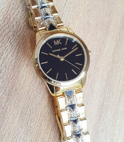  Shop Authentic Michael Kors Runway Mercer Quartz Black Dial Two Tone Steel Strap Watch For Women - MK6672 - Luxxuri