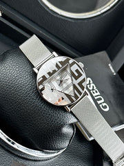  Shop Authentic Guess Iconic Quartz Silver Dial Silver Mesh Bracelet Watch For Women - GW0527L1 - Luxxuri