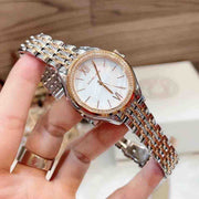  Shop Authentic Michael Kors Mindy Three Hand White Dial Two Tone Steel Strap Watch For Women - MK7077 - Luxxuri