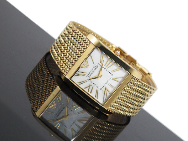  Shop Authentic Emporio Armani Mother of Pearl Dial Gold Mesh Bracelet Watch For Men - AR2016 - Luxxuri