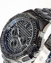  Shop Authentic Bulova Octova Chronograph Black Crystal Dial Black Steel Strap Watch for Men - 98C134 - Luxxuri