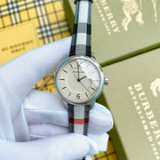  Shop Authentic Burberry Classic Stone Silver Dial Horseberry Black Leather Strap Watch for Women - BU10103 - Luxxuri