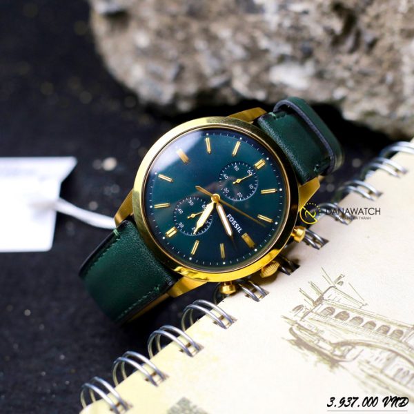  Shop Authentic Fossil Townsman Chronograph Green Dial Green Leather Strap Watch for Men - FS5599 - Luxxuri