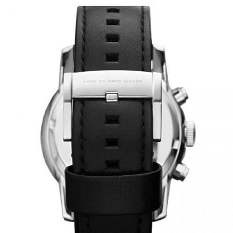  Shop Authentic Marc Jacobs Larry Chronograph Black Dial Black Leather Strap Watch for Men - MBM5033 - Luxxuri