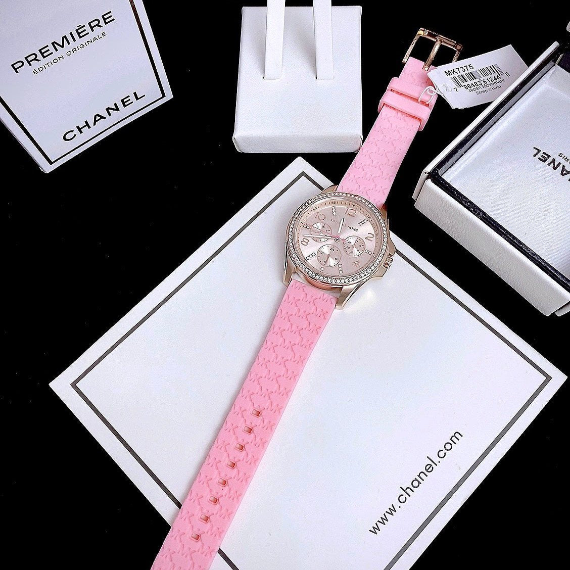  Shop Authentic Michael Kors Mini Pilot Quartz Rose Gold Dial Pink Silicone Strap Watch For Women - MK7375 - Luxxuri