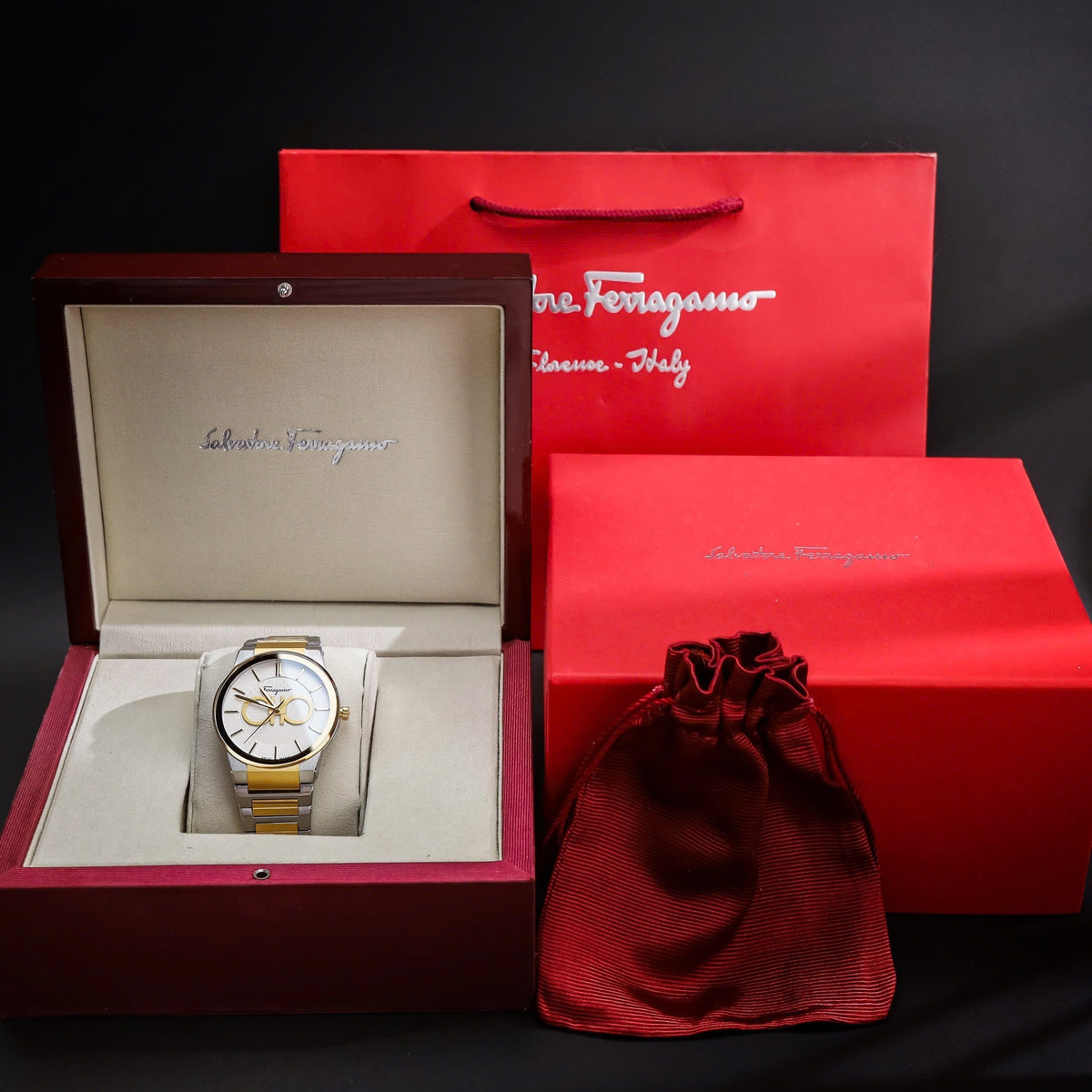  Shop Authentic Salvatore Ferragamo Sapphire Silver Dial Two Tone Steel Strap Watch for Men - SFHP00520 - Luxxuri