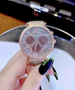  Shop Authentic Swarovski Passage Chrono Grey Dial Grey Leather Strap Watch for Women - 5580348 - Luxxuri