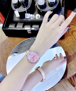  Shop Authentic Swarovski Passage Chrono Pink Dial Pink Leather Strap Watch for Women - 5580352 - Luxxuri