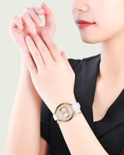  Shop Authentic Swarovski Crystalline Pure White Dial White Leather Strap Watch for Women - 5376083 - Luxxuri