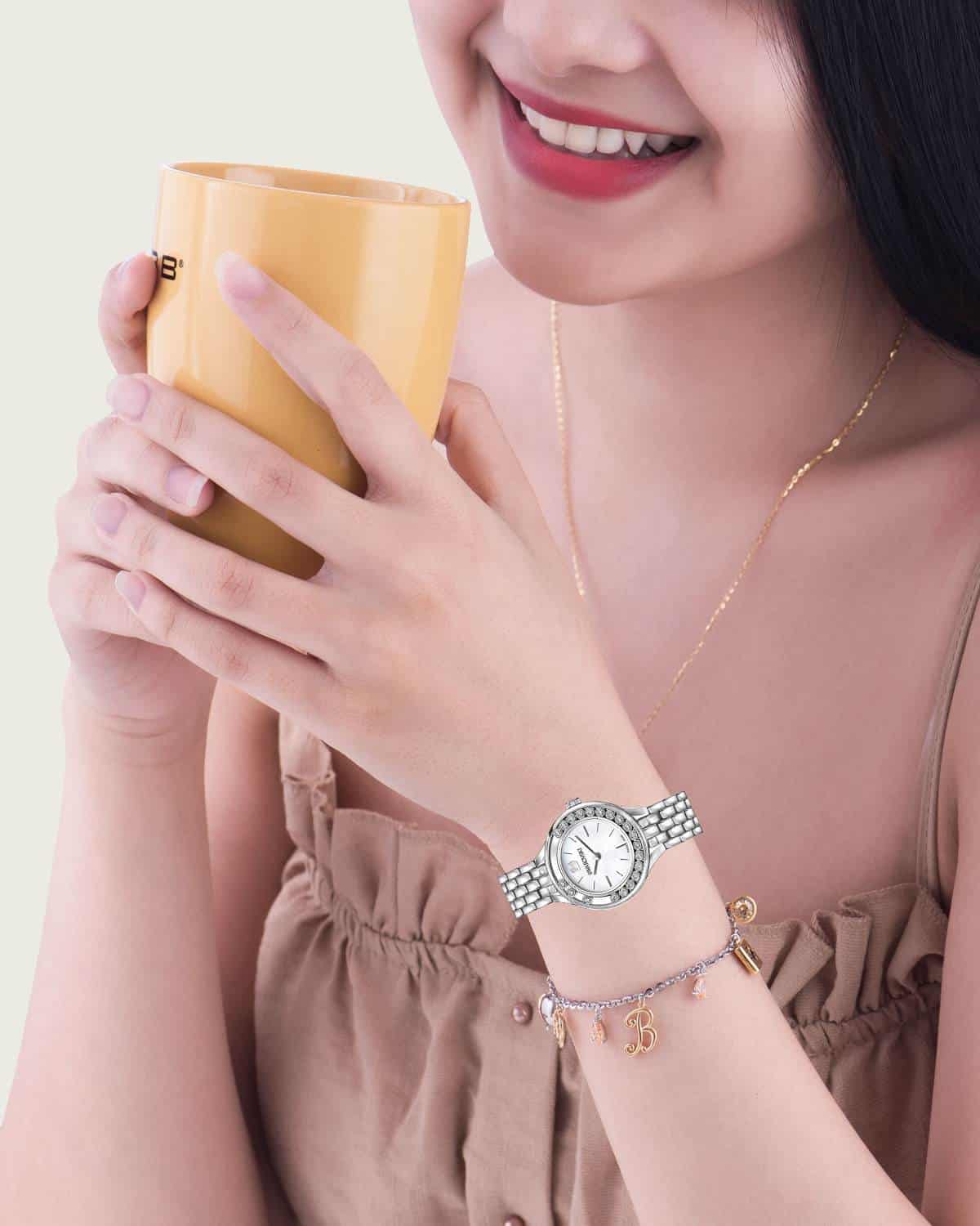  Shop Authentic Swarovski Lovely Crystals Mini White Dial Silver Steel Strap Watch for Women - 5242901 - Luxxuri