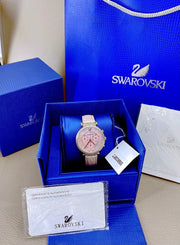  Shop Authentic Swarovski Passage Chrono Pink Dial Pink Leather Strap Watch for Women - 5580352 - Luxxuri