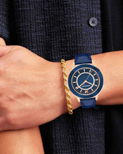  Shop Authentic Swarovski Octea Lux Blue Dial Blue Leather Strap Watch for Women - 5414413 - Luxxuri