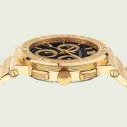  Shop Authentic Versace Greca Chronograph Black Dial Gold Steel Strap Watch For Men - VEZ900421 - Luxxuri