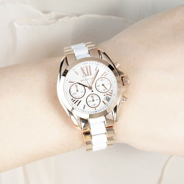  Shop Authentic Michael Kors Bradshaw Silver Dial Two Tone Steel Strap Watch for Women - MK5907 - Luxxuri