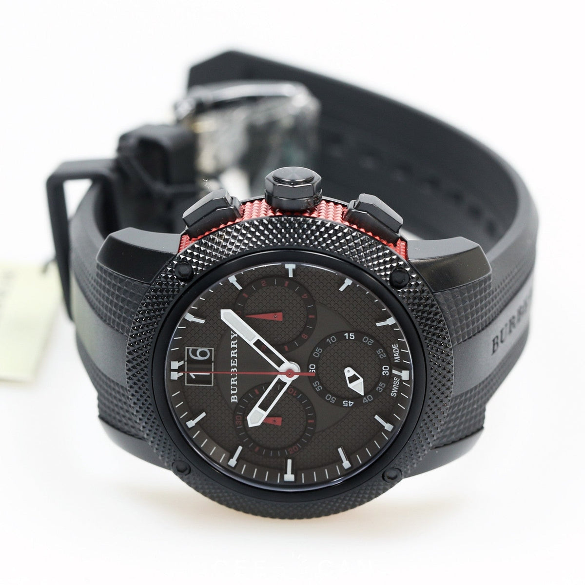  Shop Authentic Burberry The Endurance Chronograph Black Dial Black Rubber Strap Watch For Men - BU9802 - Luxxuri