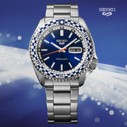  Shop Authentic Seiko 5 Sports Petrol Blue Checker Flag Special Edition Blue Dial Silver Steel Strap Watch For Men - SRPK65K1 - Luxxuri