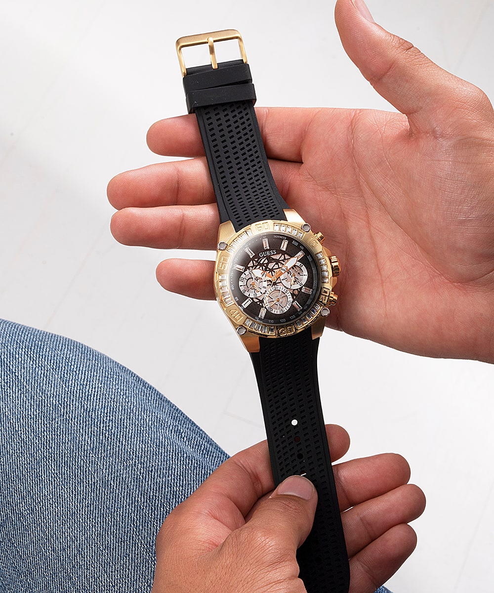  Shop Authentic Guess Trophy Multifunction Black Dial Black Rubber Strap Watch for Men - GW0333G2 - Luxxuri