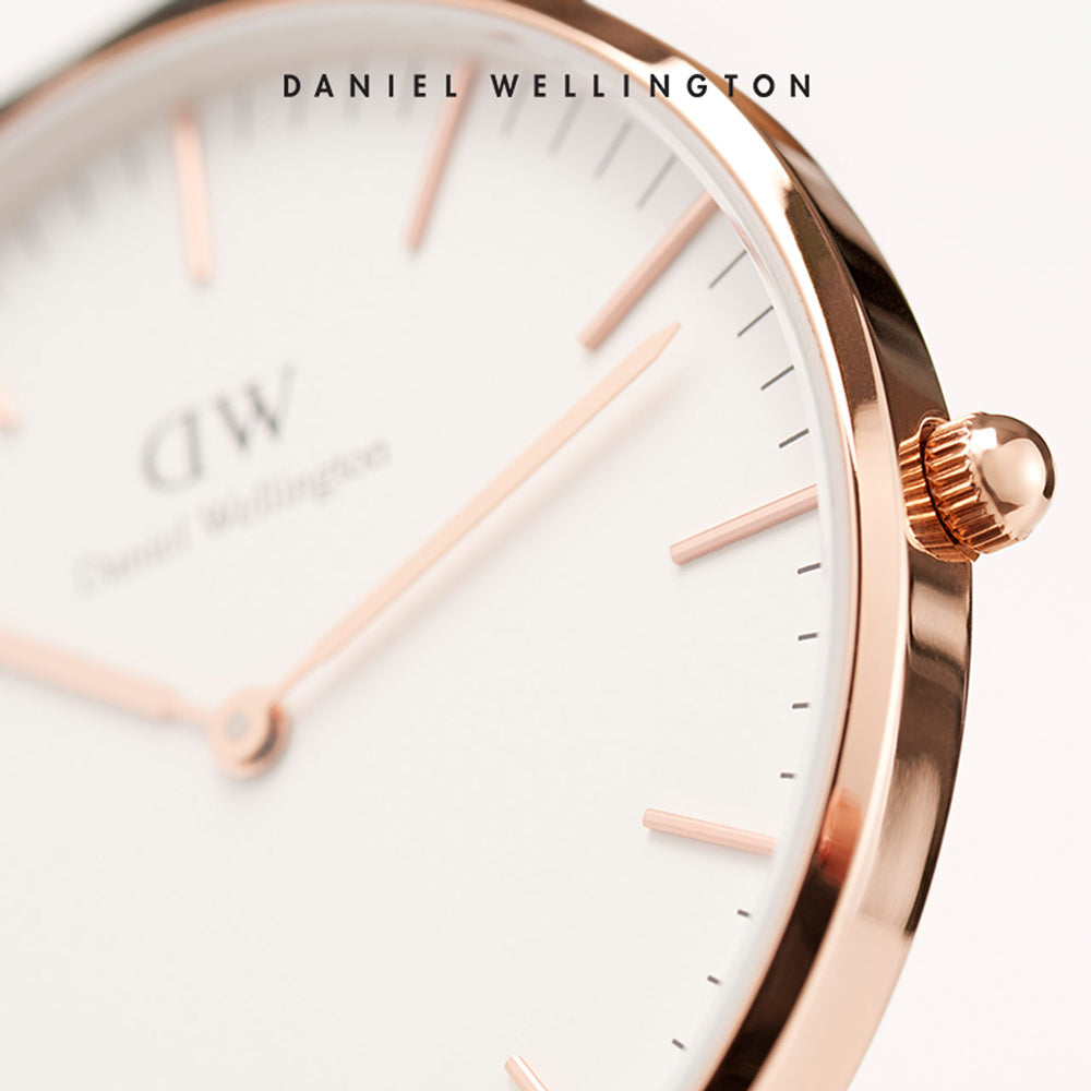  Shop Authentic Daniel Wellington Classic Sheffield White Dial Black Leather Strap Watch for Women - DW00100036 - Luxxuri
