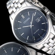  Shop Authentic Citizen Eco Drive Blue Dial Silver Steel Strap Watch For Men - BM7250-56L - Luxxuri