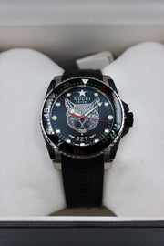  Shop Authentic Gucci Dive Feline Black Dial Black Rubber Strap Watch For Men - YA136320 - Luxxuri
